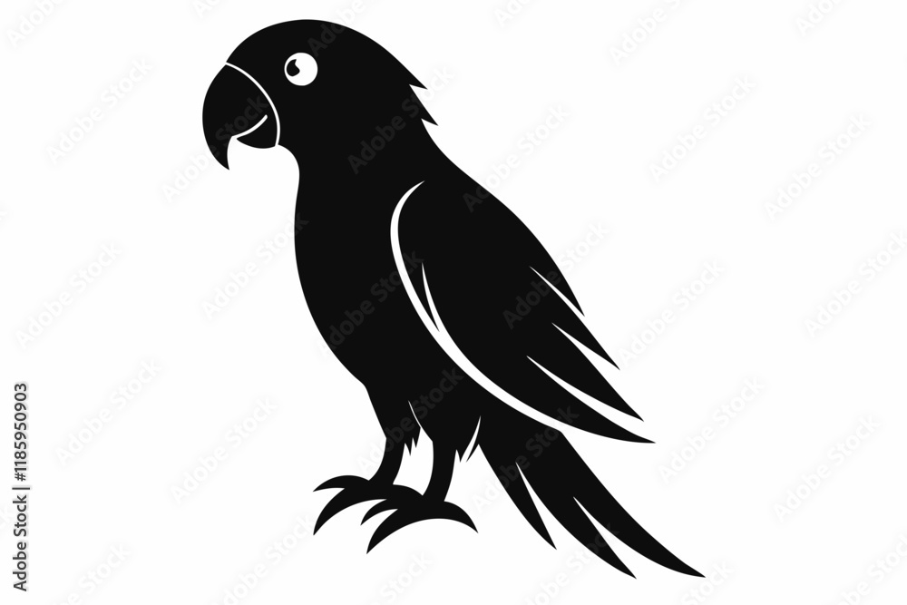 Obraz premium parrot silhouette vector illustration