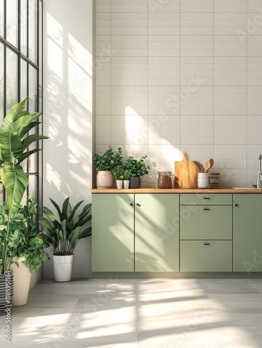 Sunlit Modern Kitchen With ...