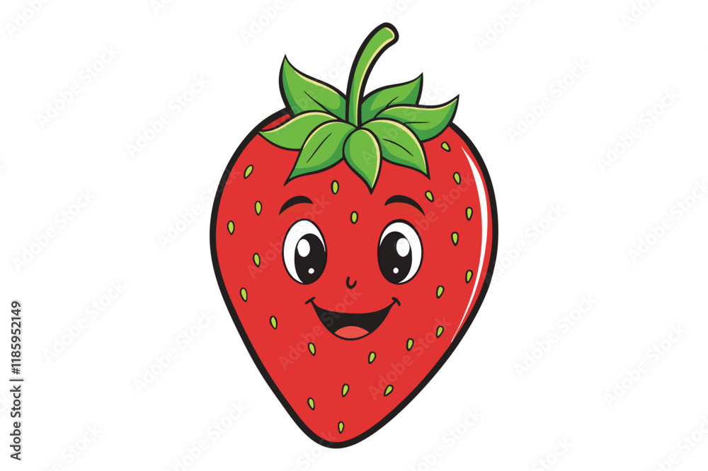 Obraz premium 3d strawberry vector illustration on white background