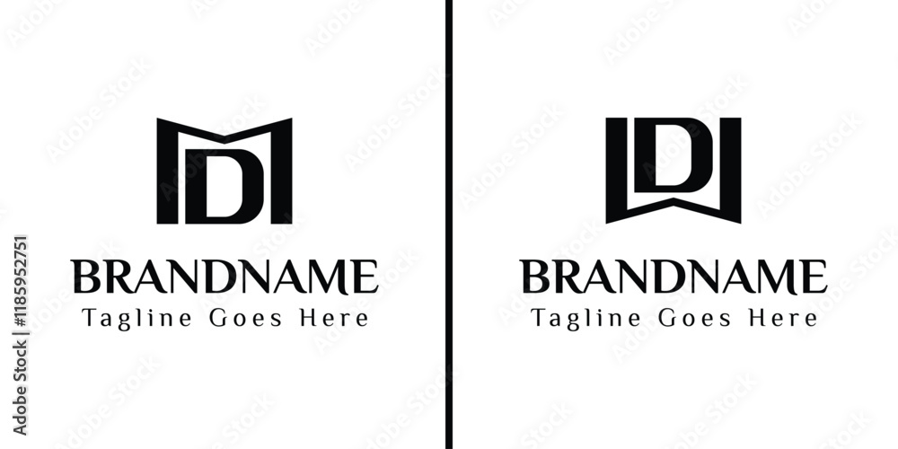 Fototapeta premium Letters MD and WD Monogram Logo, for business with MD DM WD DW initials