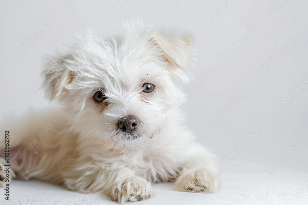 High Definition Image of Generative Ai Rare White Dog Isolated on White High Definition Image of Generative Ai Rare White Dog Isolated on White
