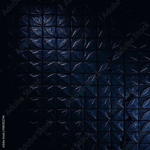 Light blue abstract background Abstract defocused background. Spring. Summer. Sea. blue neon light on a brick wall at night