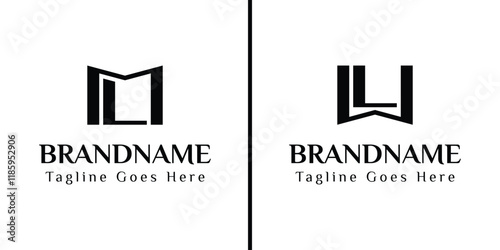 Letters ML and WL Monogram Logo, for business with ML LM WL LW initials