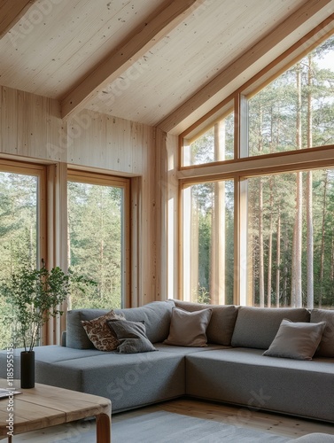 Modern Wooden Cabin Living ...