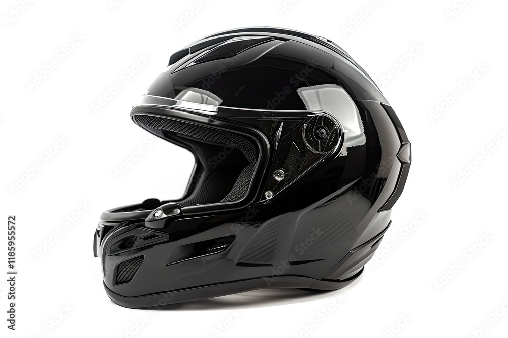 High Resolution Picture of Black Sports Helmet Isolated on White Background High Resolution Picture of Black Sports Helmet Isolated on White Background