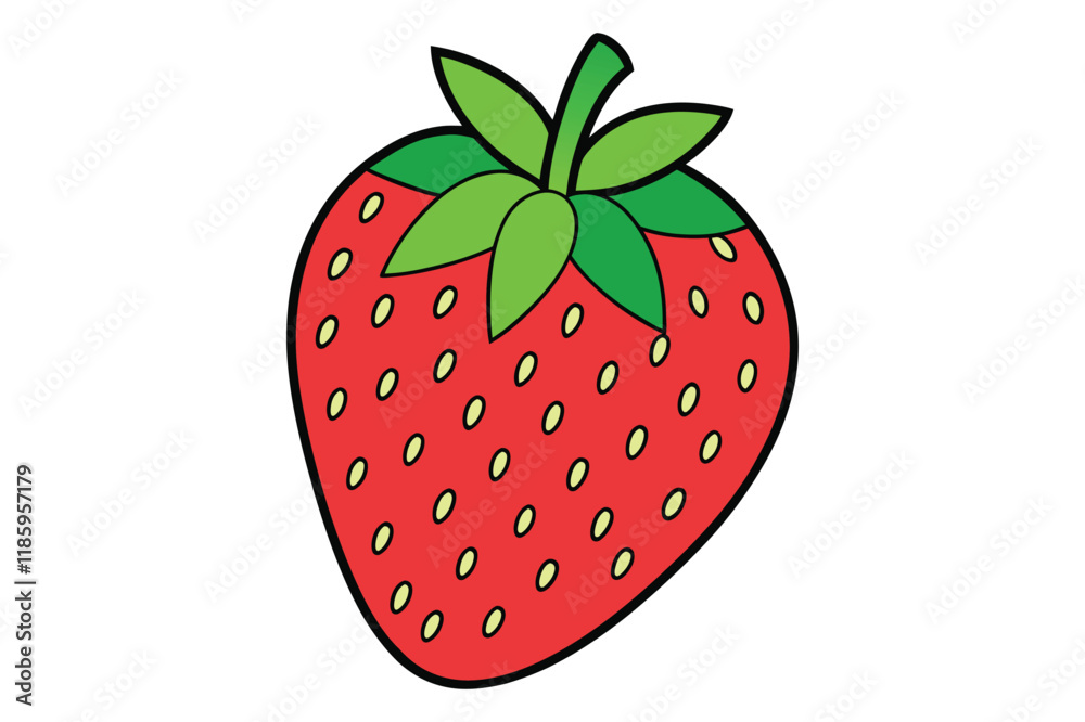 Obraz premium 3d strawberry vector illustration on white background