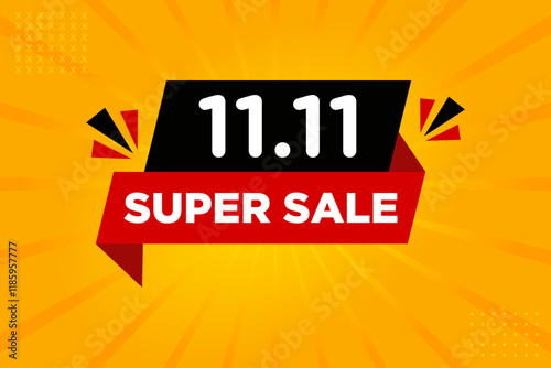11 11 Sale Banner Promotion Template. Vector illustration