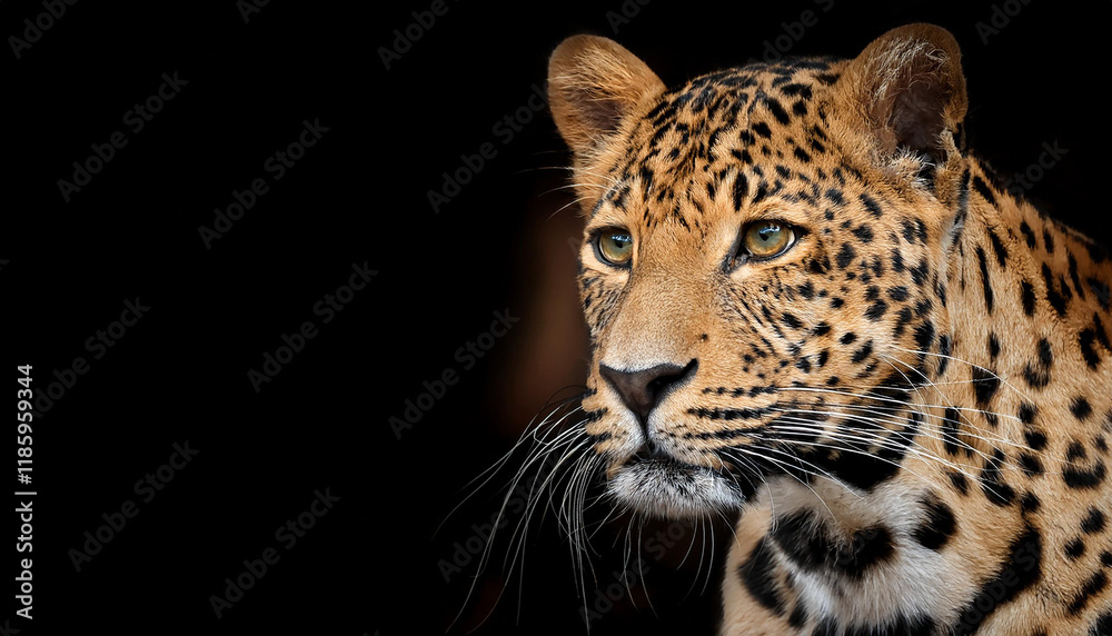 Beautiful leopard Portrait isolated on black background Beautiful leopard Portrait isolated on black background