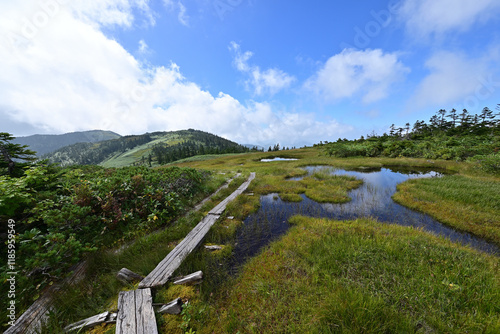 Climbing Mt. Aizu-Komagatake, Fukushima, Japan photo