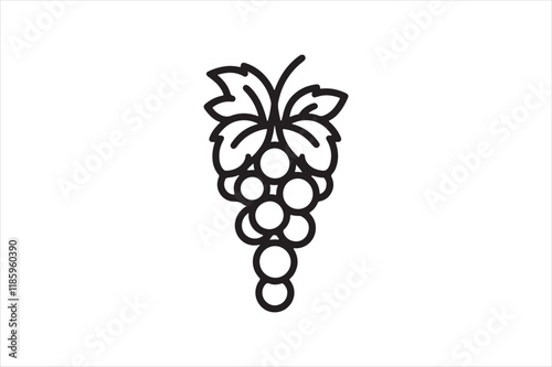 Grape outline vector clip art 