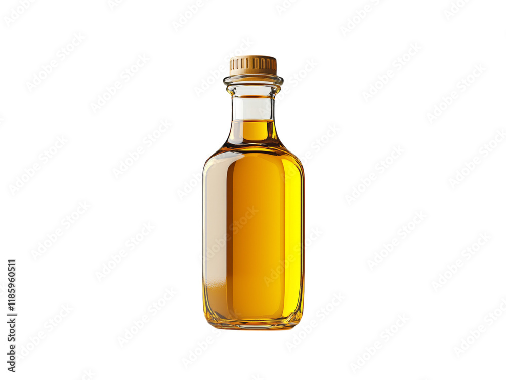 Clear Glass Bottle with Golden Liquid Isolated on transparent background Clear Glass Bottle with Golden Liquid Isolated on transparent background