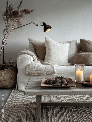 Cozy Living Room with Neutr...
