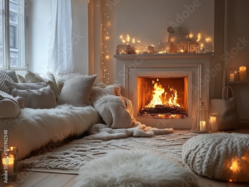 Cozy Living Room Fireplace ...