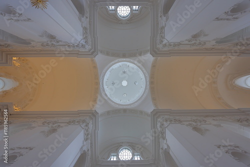 Kollegienkirche, a Catholic Church known its pristine white decor in in Salzburg, Austria photo