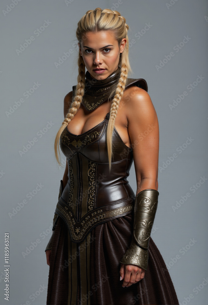 Female Barbarian Viking Warrior wearingArmor Female Barbarian Viking Warrior wearingArmor