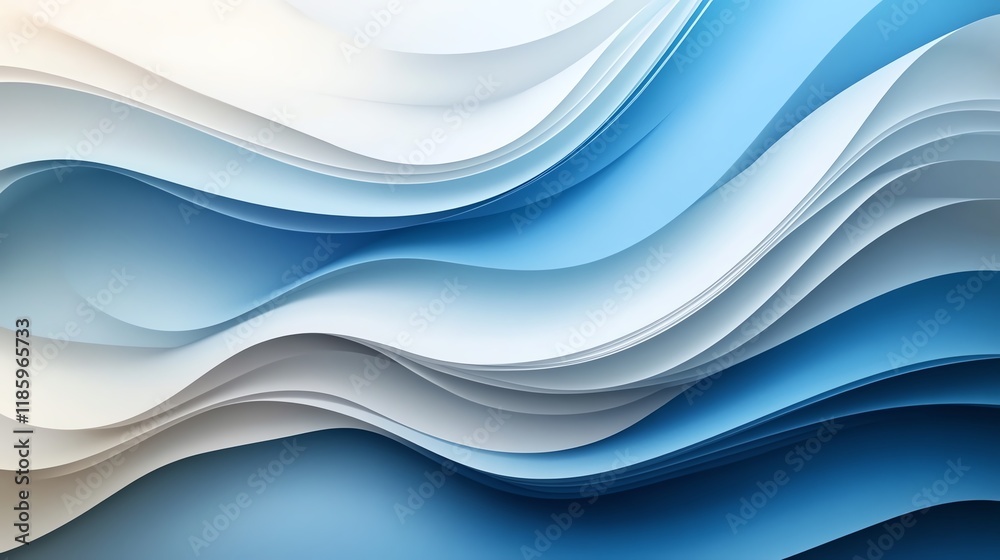 Obraz premium Elegant blue waves with soft flowing patterns