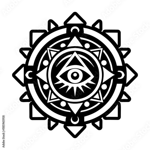 A glyph style icon of the mystic talisman