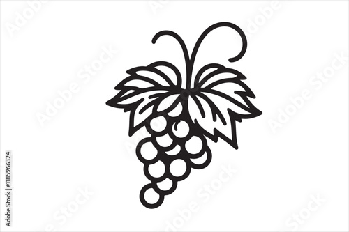 Grape outline vector clip art 