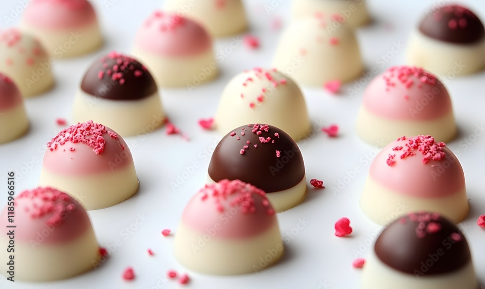 red and white and pink chocolates, valentines day, Generative AI red and white and pink chocolates, valentines day, Generative AI
