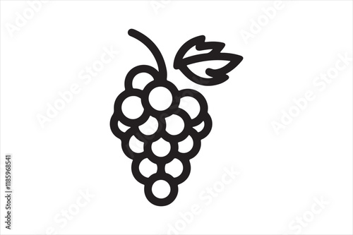 Grape outline vector clip art 