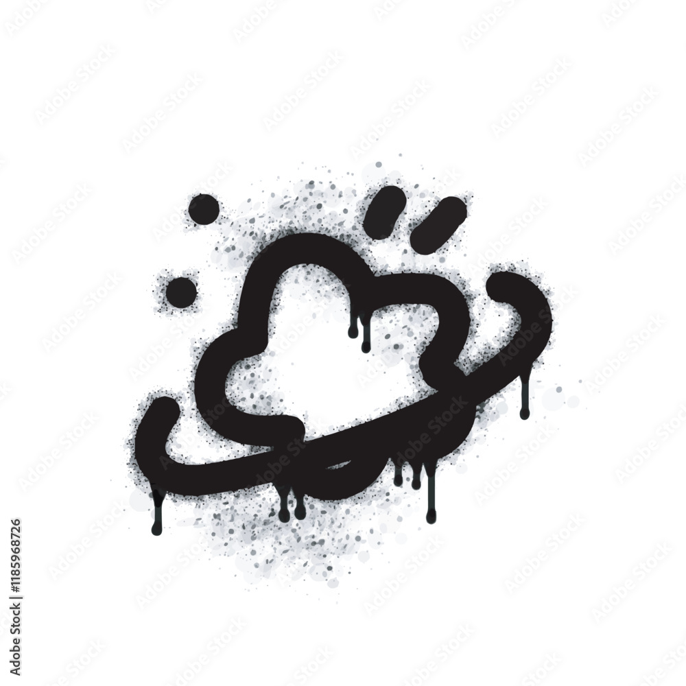 Fototapeta premium Star spray icon isolated on white background. star spray graffiti icon in black on white background. Vector illustration.