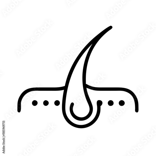 Hair Follicle Growth Vector Icon Silhouette