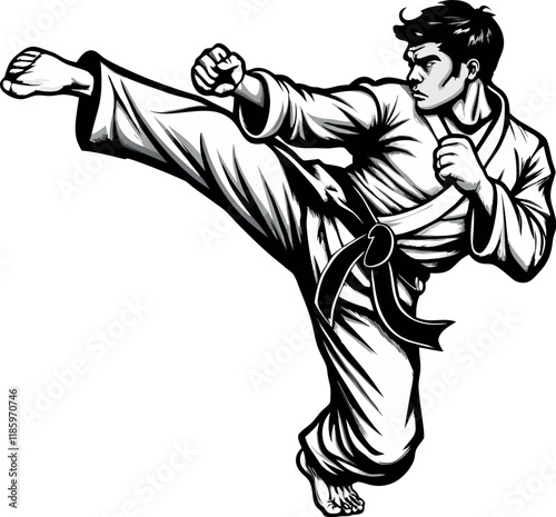 ragazzo pratica taekwondo karate 04