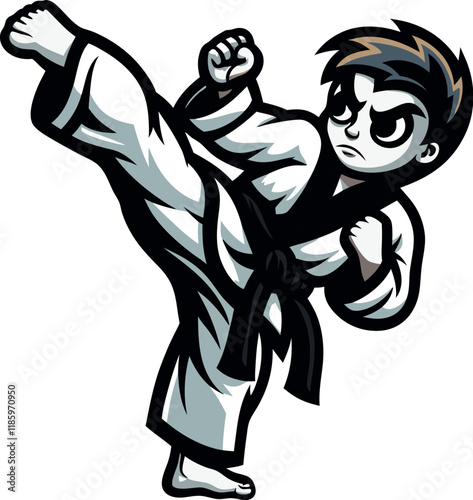 ragazzo pratica taekwondo karate 