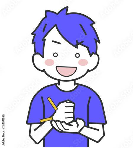 ぽんと手を打ち納得する男性