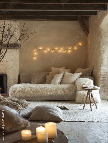 Cozy Rustic Living Room wit...