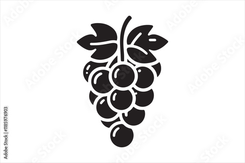 Grape outline vector clip art 