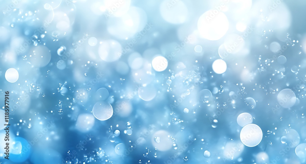 Abstract background with blue glowing bubbles and molecules on a light gray backdrop Abstract background with blue glowing bubbles and molecules on a light gray backdrop