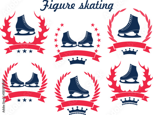 Figure skating logo. Isolated Figure skating on white background