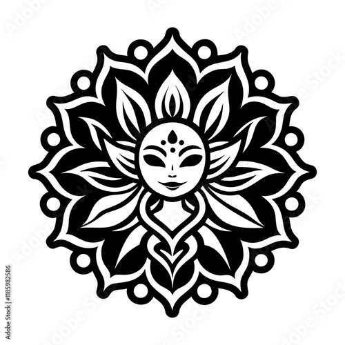 A glyph style icon of flower spirit