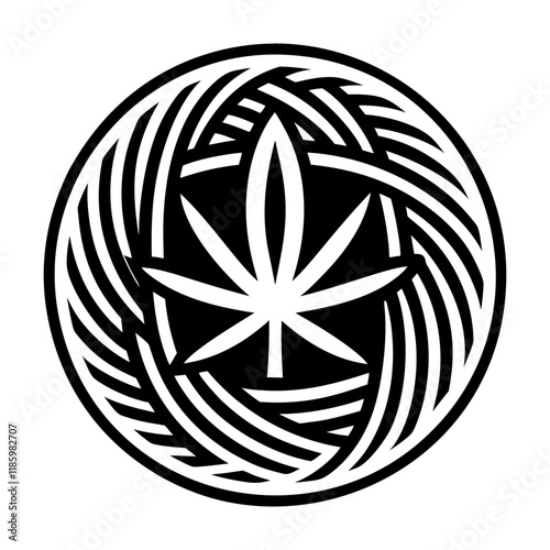 A filled style icon of hash leaf