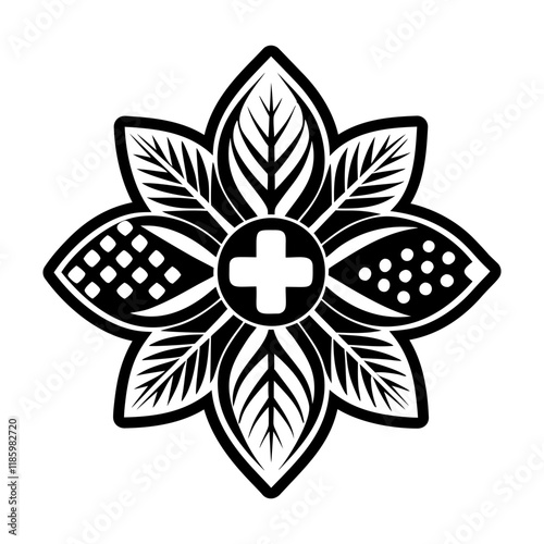 A solid style icon of healing leaf