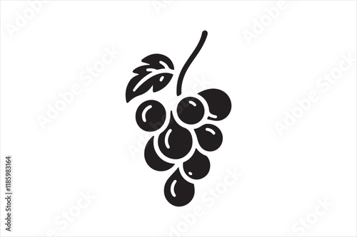 Grape outline vector clip art 