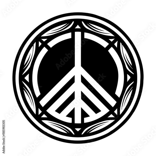 A filled style icon of peace sign