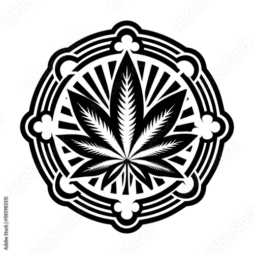 A glyph style icon of reefer leaf