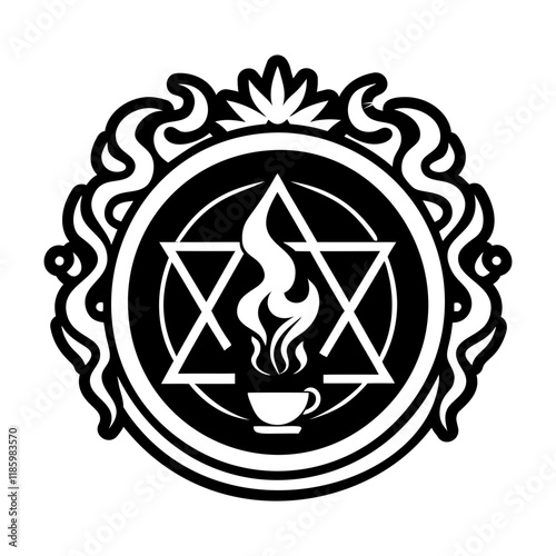 A solid style icon of ritual symbol