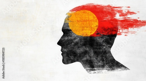 Abstract silhouette with vibrant color splash