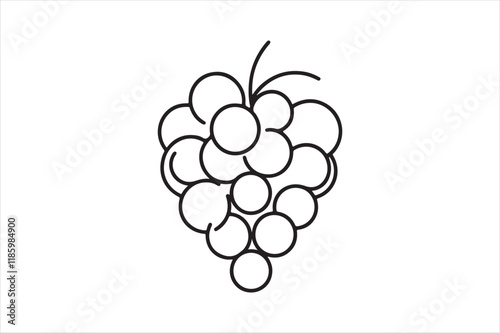 Grape outline vector clip art 