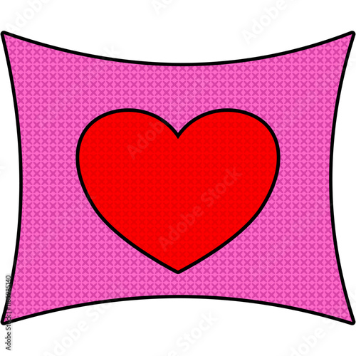 pillow heart pattern, element for valentine day, isolated on white background 