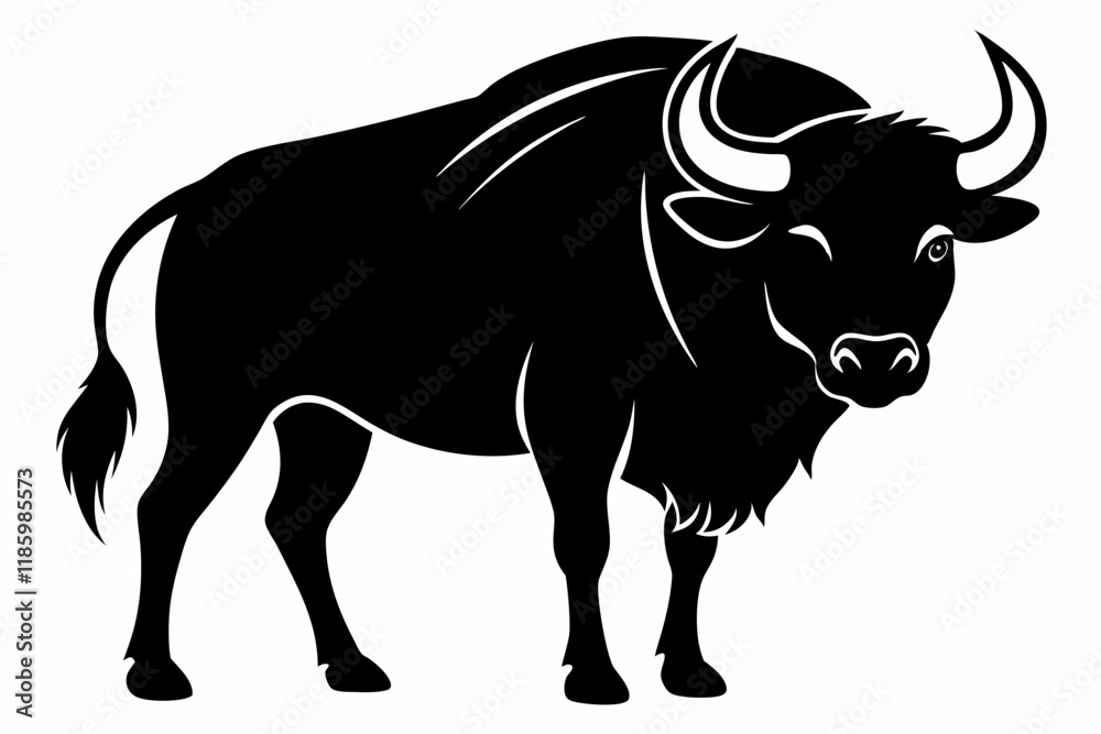 Fototapeta premium buffalo silhouette vector