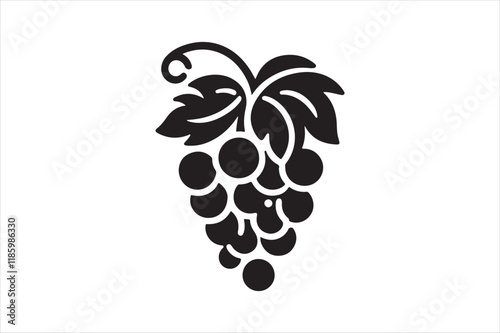 Grape outline vector clip art 