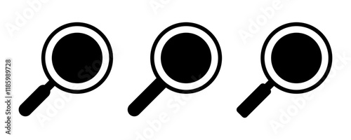 Magnifying glass icon, magnifier or loupe icon.