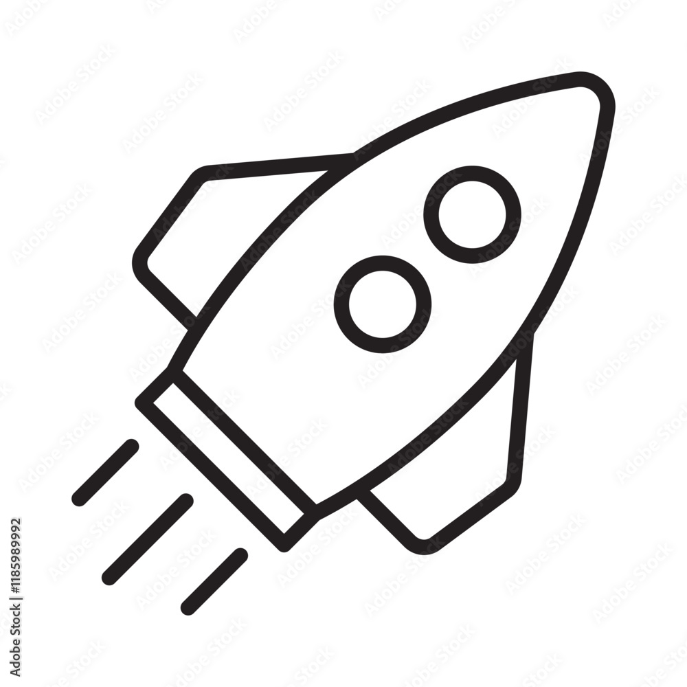 Rocket icon. Rocket launch line icon. Flying rocket icon. Rocket icon. Rocket launch line icon. Flying rocket icon.