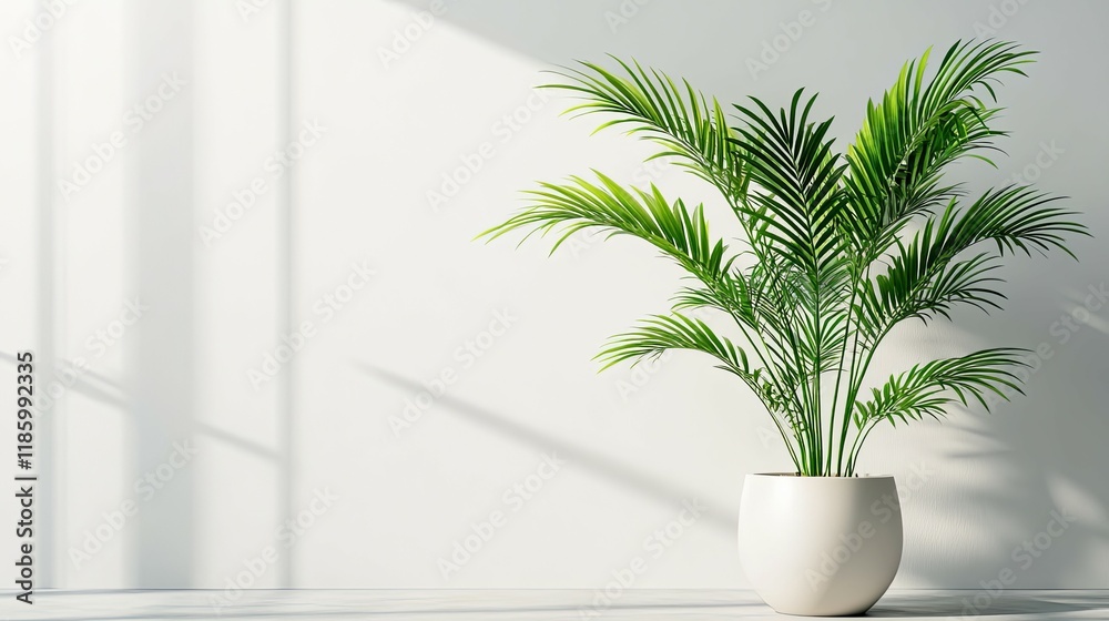 Green plant in a decorative pot on a window sill Green plant in a decorative pot on a window sill