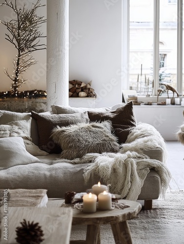 Cozy Winter Living Room Dec...