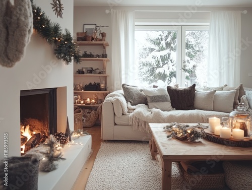 Cozy Winter Living Room Dec...